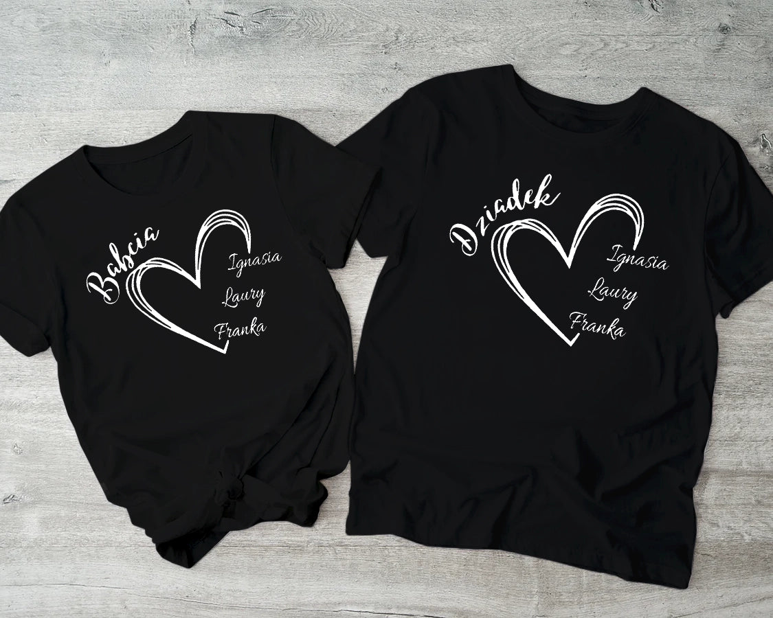 Serce dla Babci i Dziadka z imionami wnuków