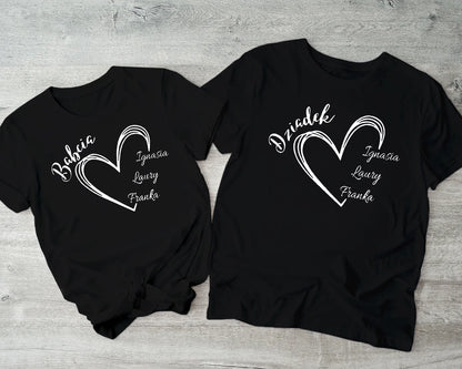 Serce dla Babci i Dziadka z imionami wnuków