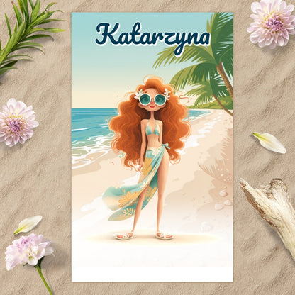 Ręcznik Plażowy z Imieniem i Postacią – Personalizowany Prezent