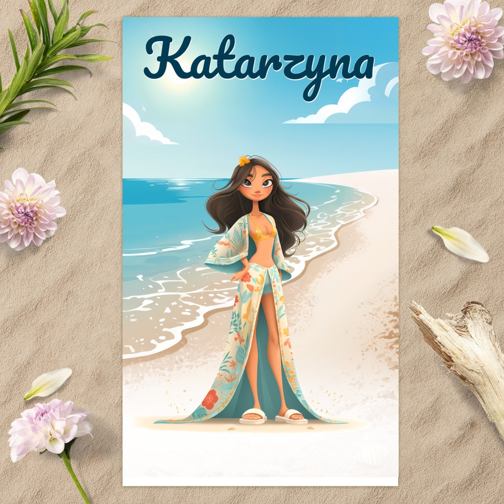 Ręcznik Plażowy z Imieniem i Postacią – Personalizowany Prezent
