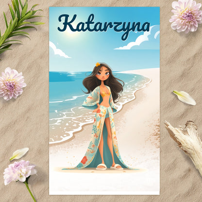 Ręcznik Plażowy z Imieniem i Postacią – Personalizowany Prezent