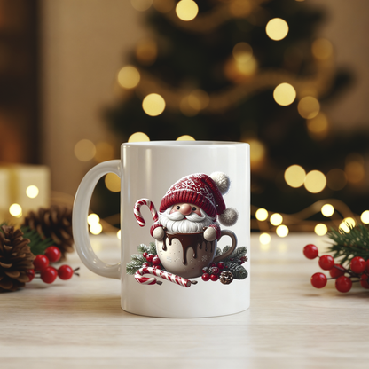 Personalizowany Kubek Świąteczny z Gnomem – Dedykacja, Imię, Magiczny Prezent na Zimę