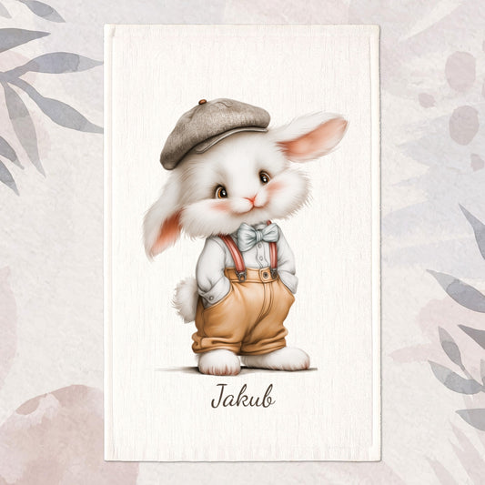 Spersonalizowany Ręcznik z Królikiem i Imieniem – Idealny Prezent Dla Dziecka