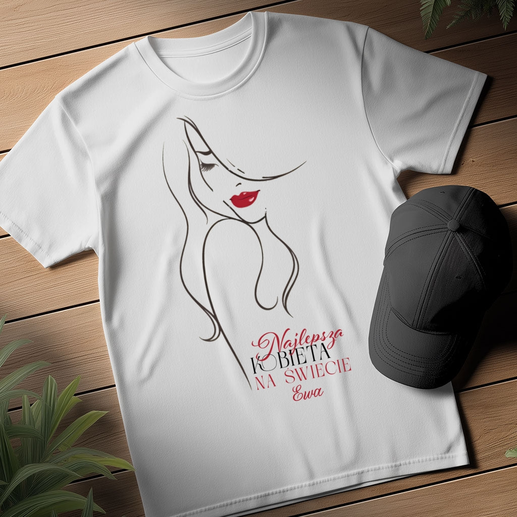 Personalizowana bluza „Najlepsza Kobieta na świecie” z imieniem – koszulka  dla niej – elegancki prezent dla kobiety