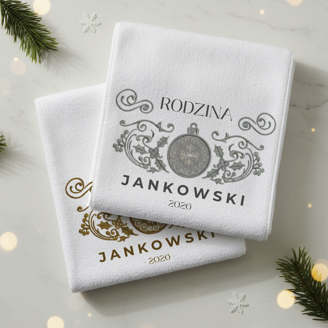 Personalizowany Ręcznik Świąteczny z Imieniem - Wyjątkowy Prezent Na Boże Narodzenie