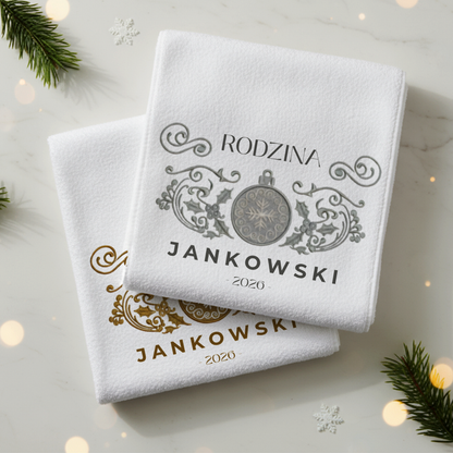 Personalizowany Ręcznik Świąteczny z Imieniem - Wyjątkowy Prezent Na Boże Narodzenie