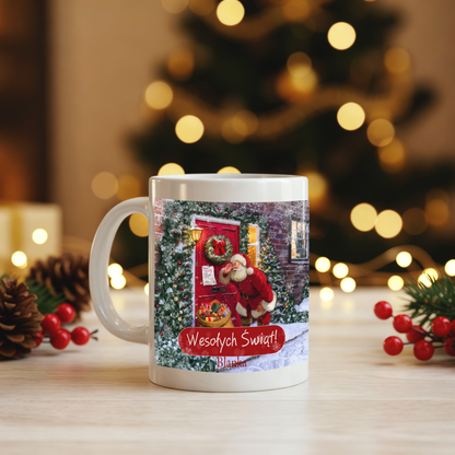 Personalizowany Kubek Świąteczny z Reniferem – Wesołych Świąt! Idealny Prezent Pod Choinkę