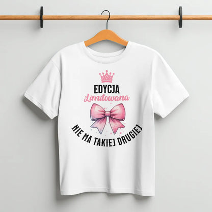 Koszulka "Edycja Limitowana – Nie Ma Takiej Drugiej" z Kokardką – Stylowy Prezent dla Kobiet