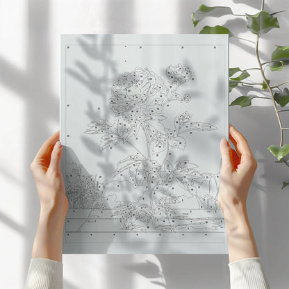 Obraz Po Numerach "Biała Piwonia" – Malowanie po Numerach, Zestaw Artystyczny, Relaks i Sztuka