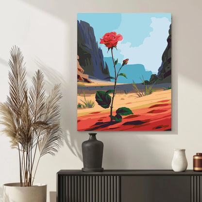 Obraz Po Numerach "Róża na Pustyni" – Malowanie po Numerach, Zestaw Artystyczny, Natura i Symbolika
