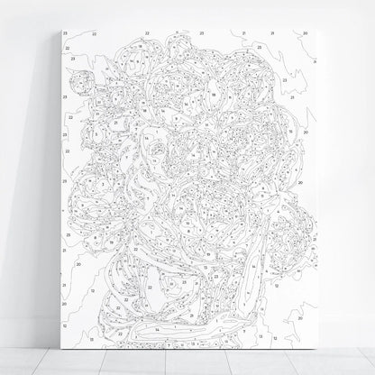 Obraz Po Numerach "Kobieta z Piwoniami" – Malowanie po Numerach, Elegancja i Kwiatowa Sztuka