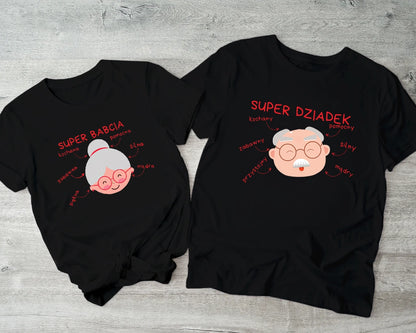 Super Babcia i Dziadek zestaw koszulek dla Dziadków