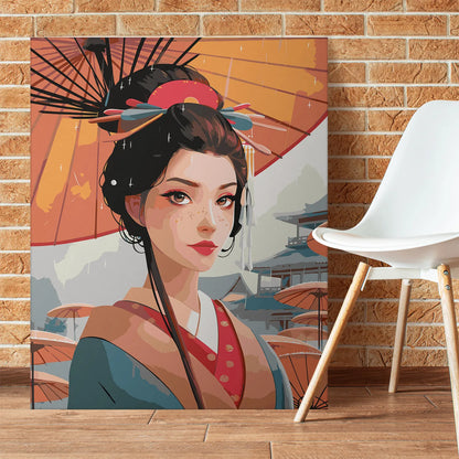 Obraz Po Numerach "Japońska Elegancja" – Malowanie po Numerach, Sztuka i Tradycja