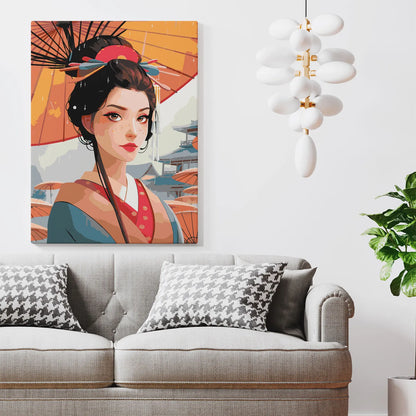 Obraz Po Numerach "Japońska Elegancja" – Malowanie po Numerach, Sztuka i Tradycja