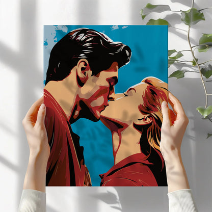 Obraz Po Numerach "Romantyczny Pocałunek" – Malowanie po Numerach, Miłość i Sztuka