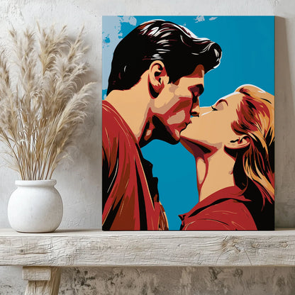 Obraz Po Numerach "Romantyczny Pocałunek" – Malowanie po Numerach, Miłość i Sztuka