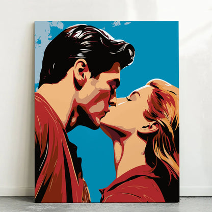 Obraz Po Numerach "Romantyczny Pocałunek" – Malowanie po Numerach, Miłość i Sztuka