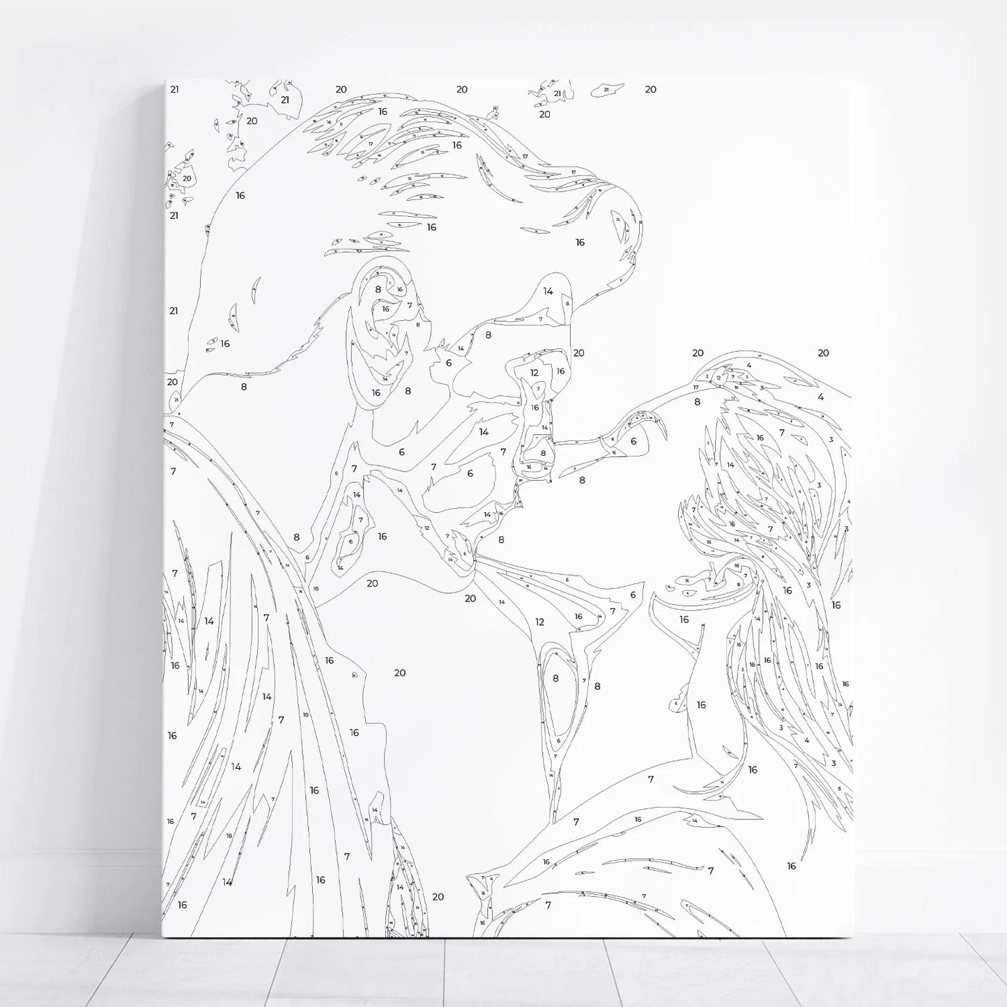 Obraz Po Numerach "Romantyczny Pocałunek" – Malowanie po Numerach, Miłość i Sztuka