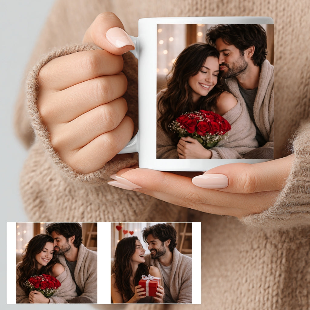 Personalizowany Kubek na Walentynki ze Zdjęciem – Prezent dla Pary
