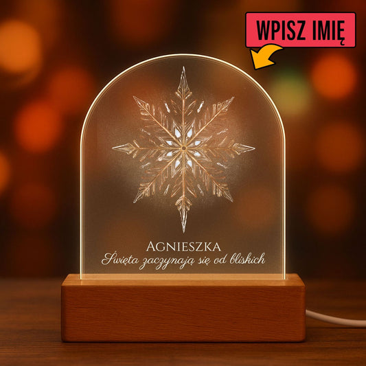 Personalizowana Lampka Akrylowa LED 🎄 Zimowa Dekoracja z Imieniem - Idealny Prezent Świąteczny dla Bliskich