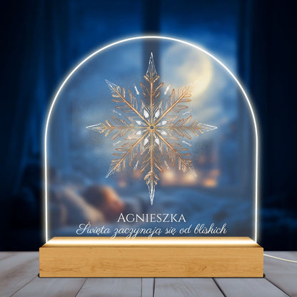 Personalizowana Lampka Akrylowa LED 🎄 Zimowa Dekoracja z Imieniem - Idealny Prezent Świąteczny dla Bliskich