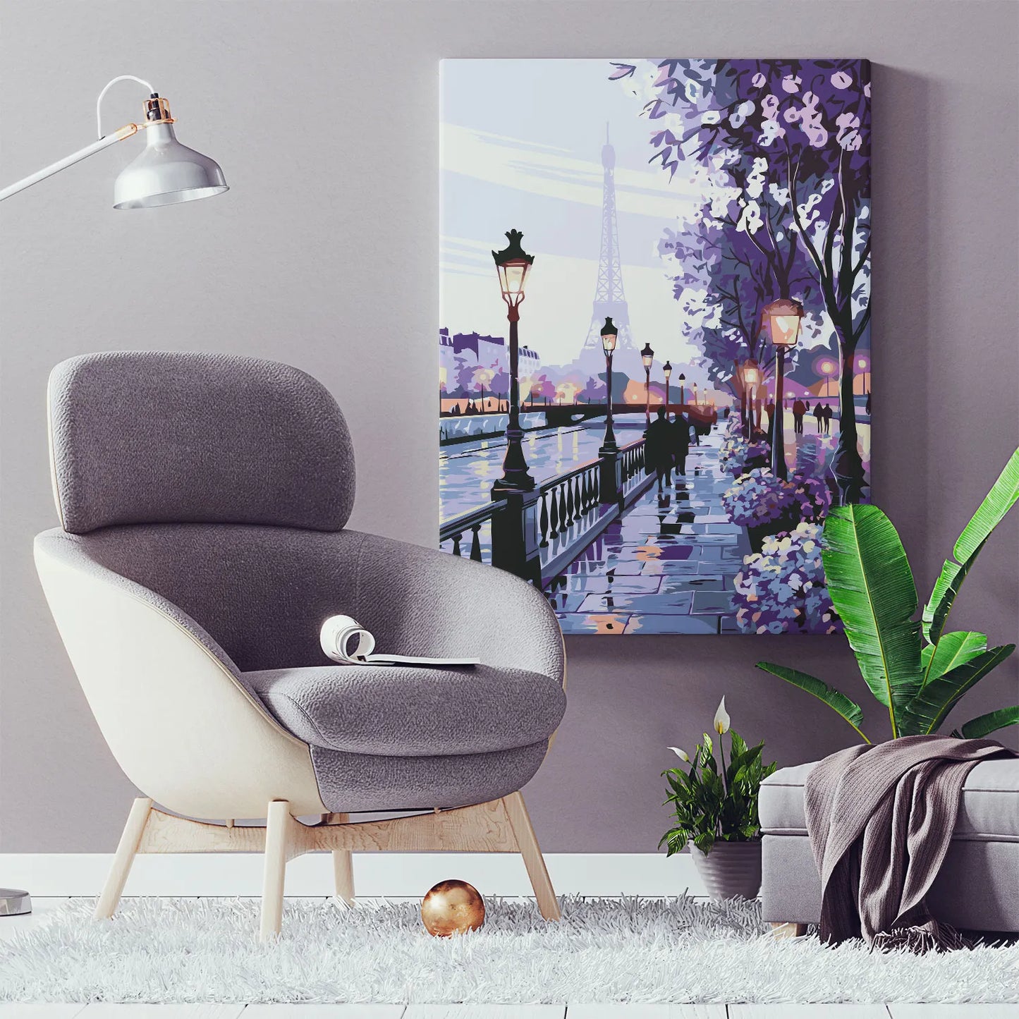 Obraz Po Numerach "Romantyczny Paryż" – Malowanie po Numerach, Miasto Światła i Elegancja