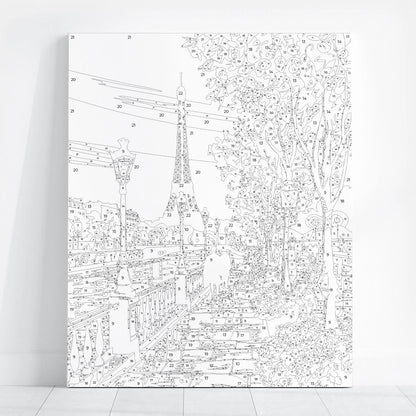 Obraz Po Numerach "Romantyczny Paryż" – Malowanie po Numerach, Miasto Światła i Elegancja