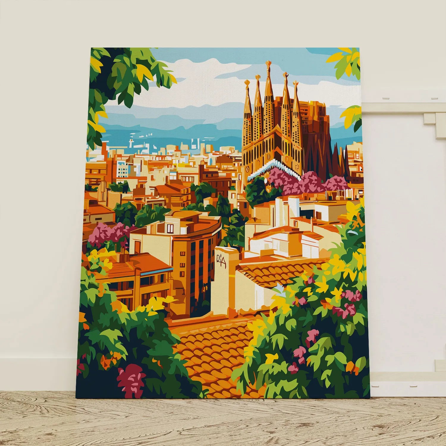 Obraz Po Numerach "Magiczna Barcelona" – Malowanie po Numerach, Hiszpańska Architektura i Klimat Śródziemnomorski