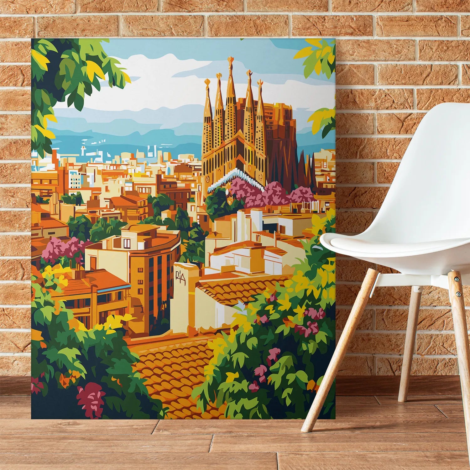 Obraz Po Numerach "Magiczna Barcelona" – Malowanie po Numerach, Hiszpańska Architektura i Klimat Śródziemnomorski