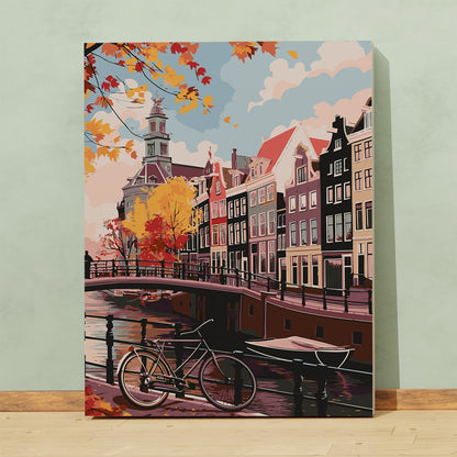 Jesienny Amsterdam – Kanał, Rower i Kamienice