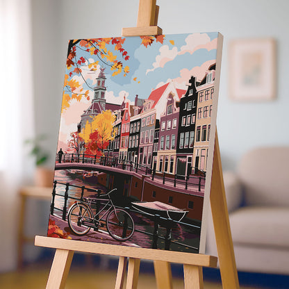 Jesienny Amsterdam – Kanał, Rower i Kamienice