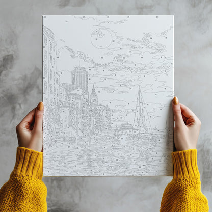 Romantyczny Zachód Słońca nad Morzem – Jachty i Miasto