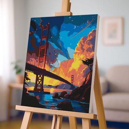 Golden Gate Bridge o Zachodzie Słońca