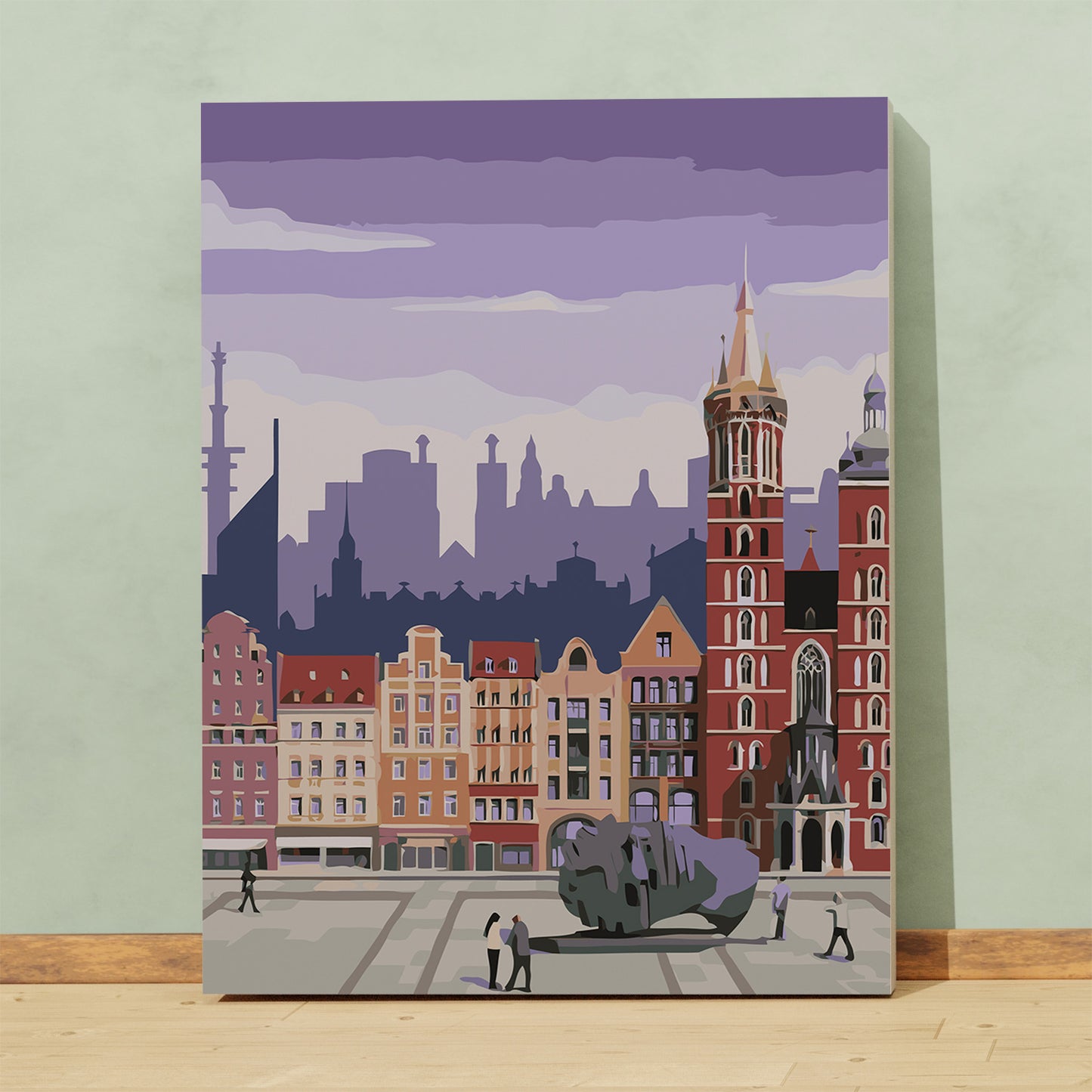 Kraków Rynek Główny z Kościołem Mariackim