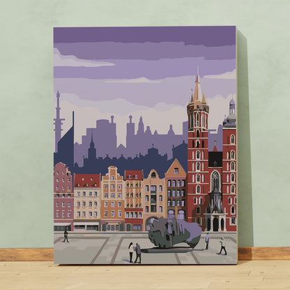 Kraków Rynek Główny z Kościołem Mariackim