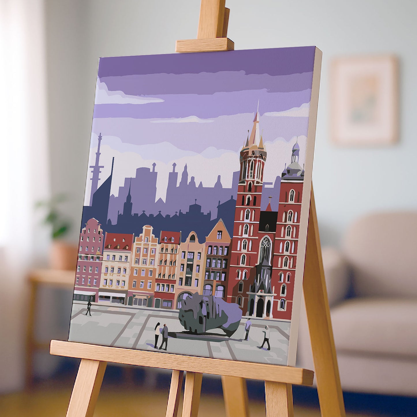 Kraków Rynek Główny z Kościołem Mariackim