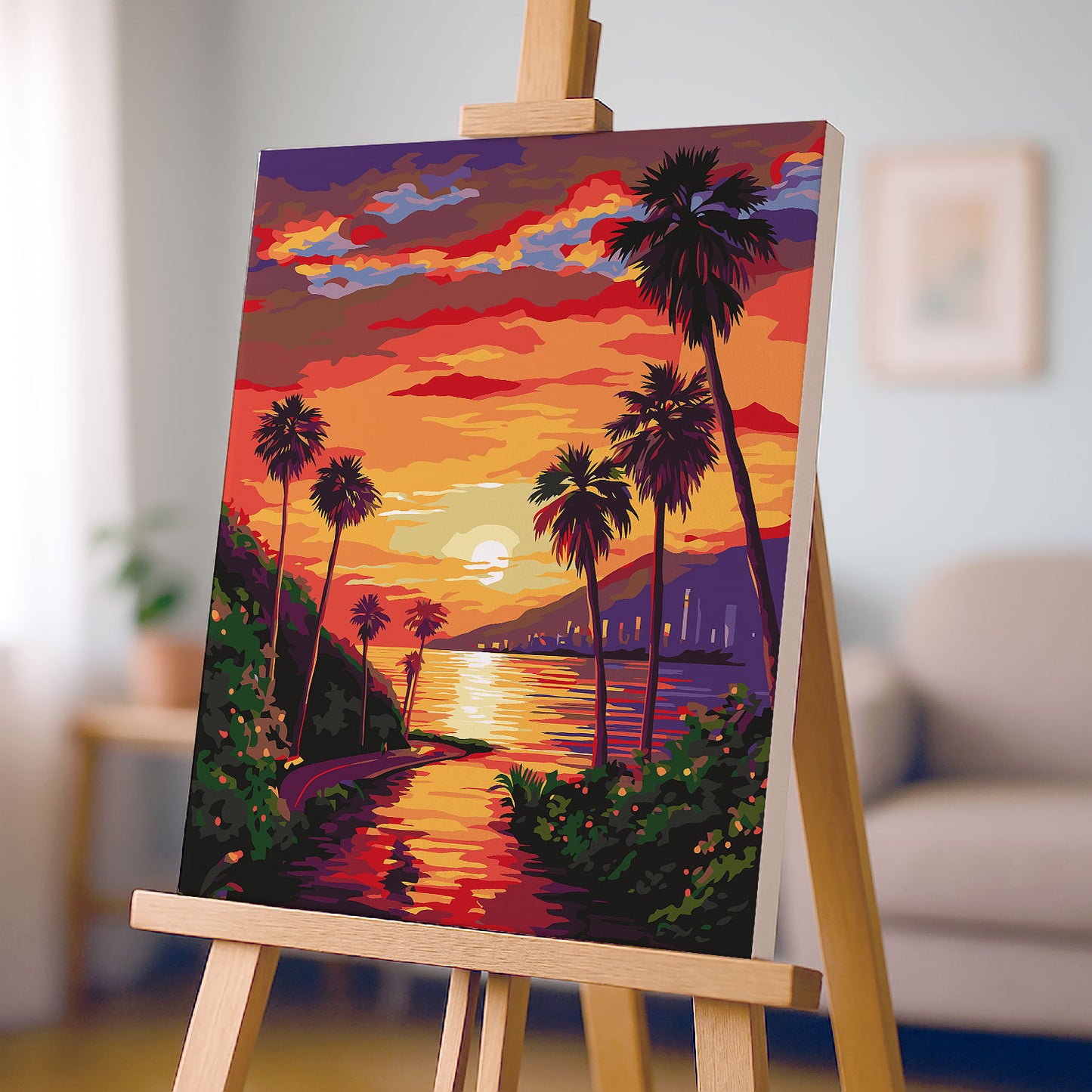 Tropikalny Zachód Słońca Palmy