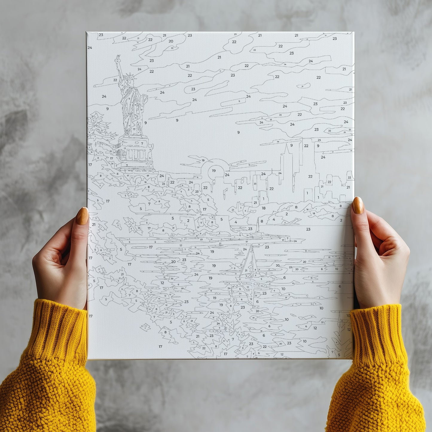 Statua Wolności i Nowy Jork o Zachodzie Słońca