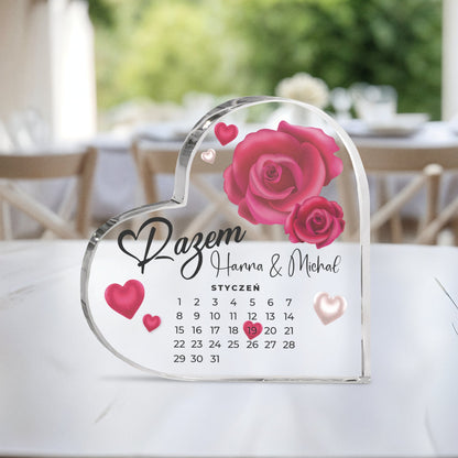 Personalizowana akrylowa dekoracja z kalendarzem