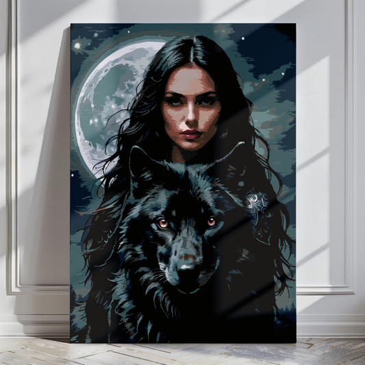 MALOWANIE PO NUMERACH Kobieta i Wilk