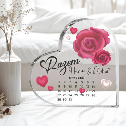 Personalizowana akrylowa dekoracja z kalendarzem