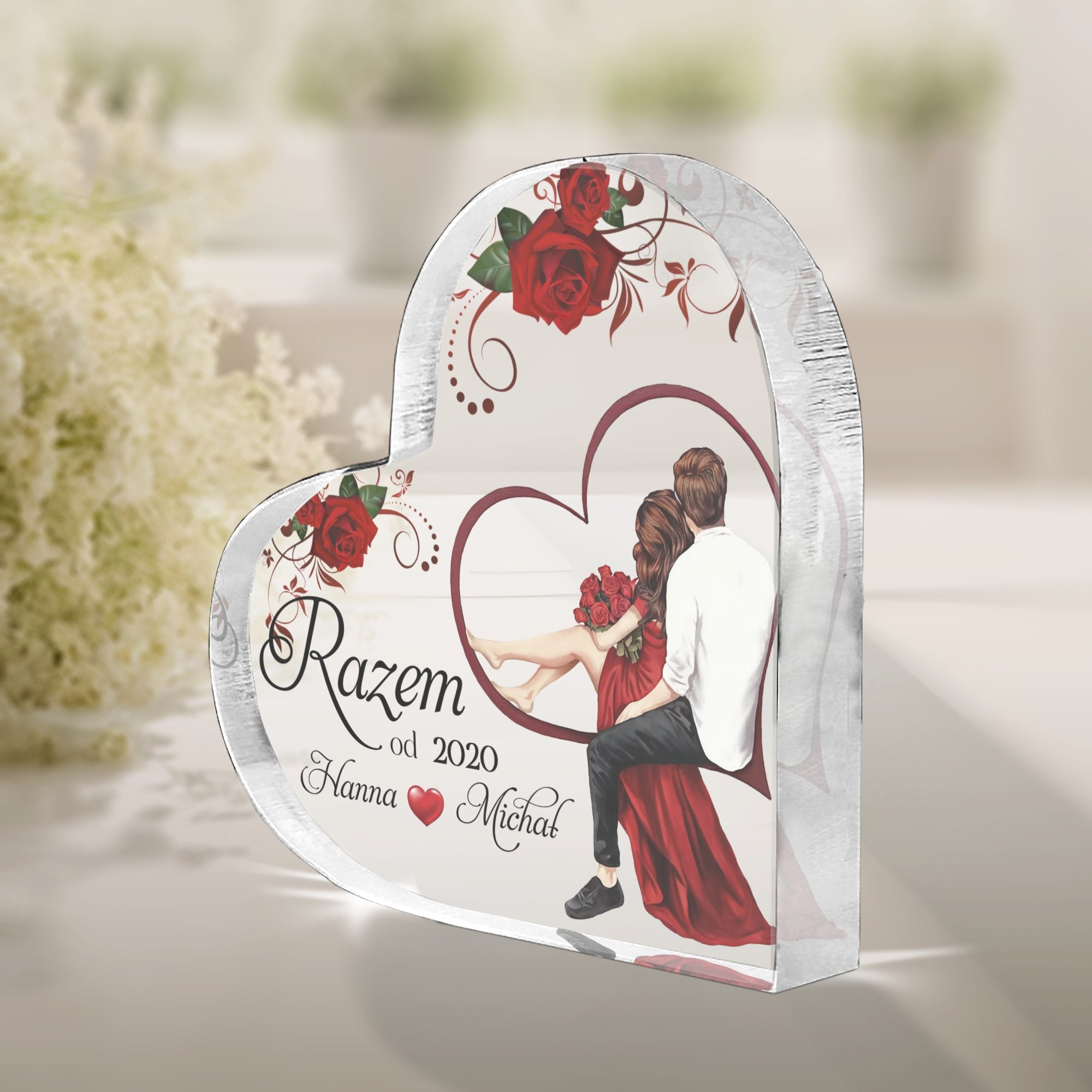 Personalizowana akrylowa dekoracja – Razem od [Twoja data]