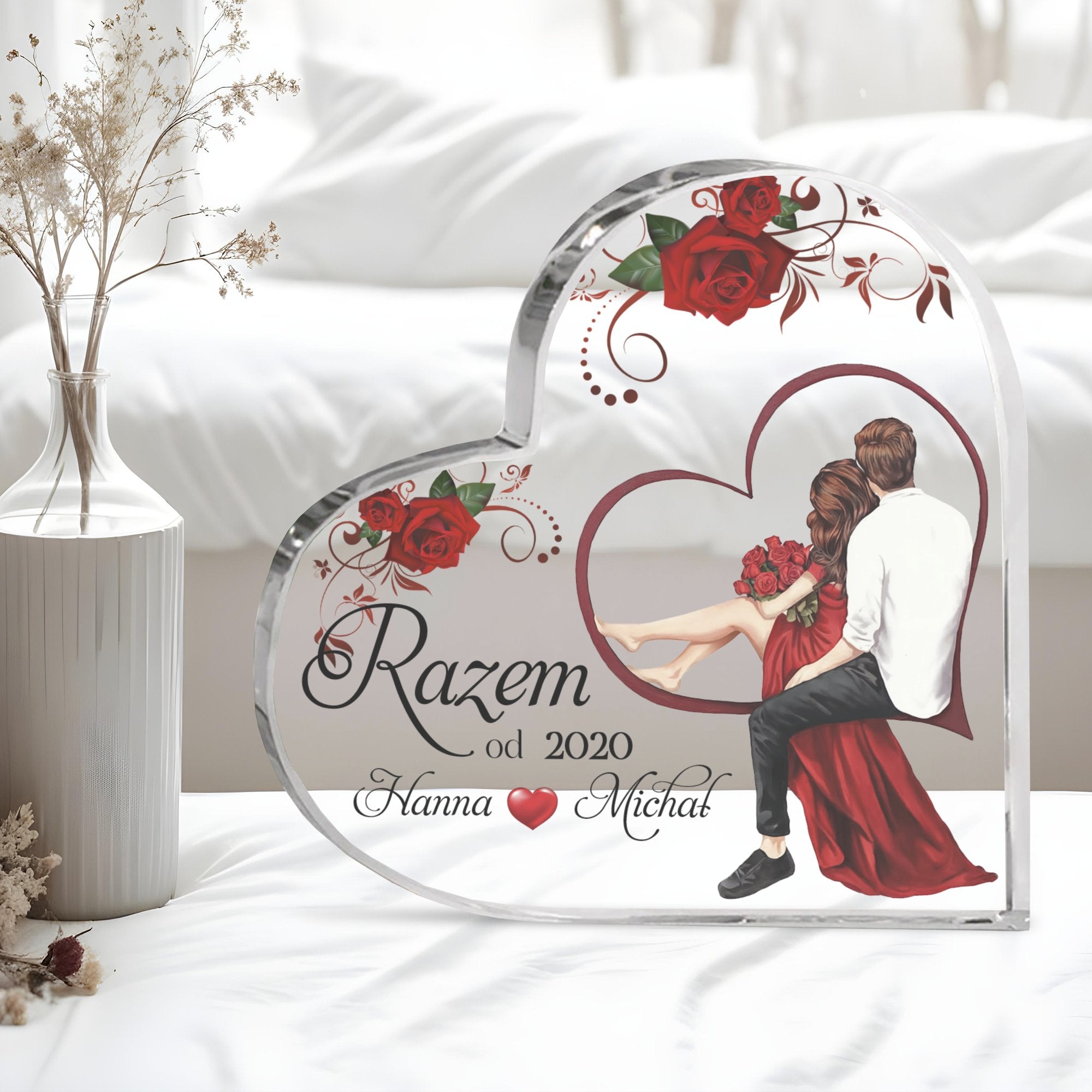 Personalizowana akrylowa dekoracja – Razem od [Twoja data]