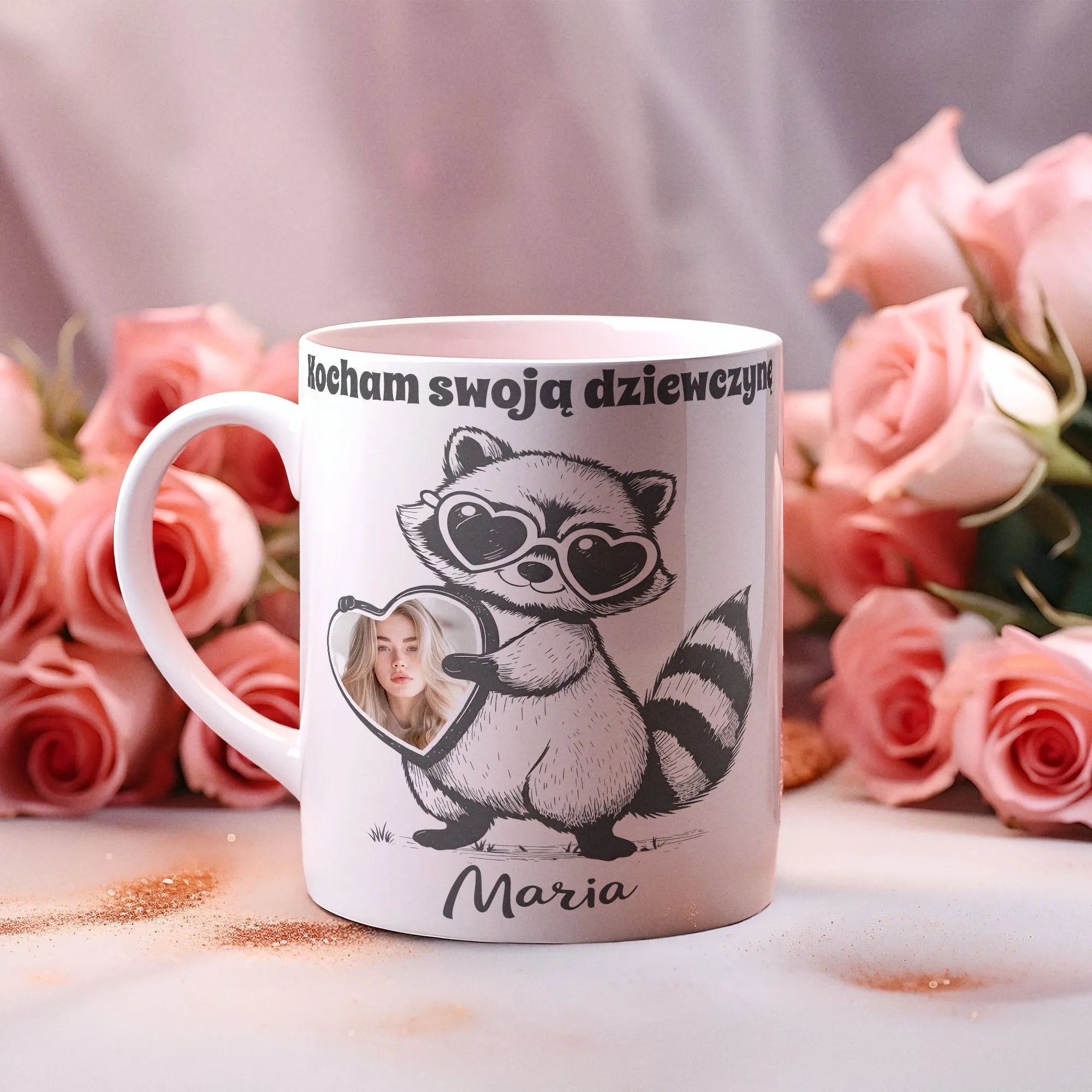 Kubek personalizowany – Kocham swoją dziewczynę z Twoim zdjęciem w sercu