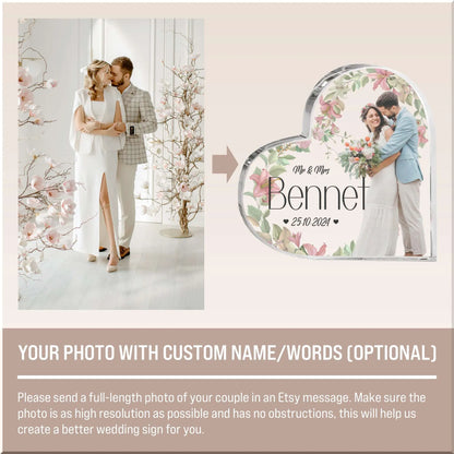 Spersonalizowana tabliczka ze zdjęciem ślubnym