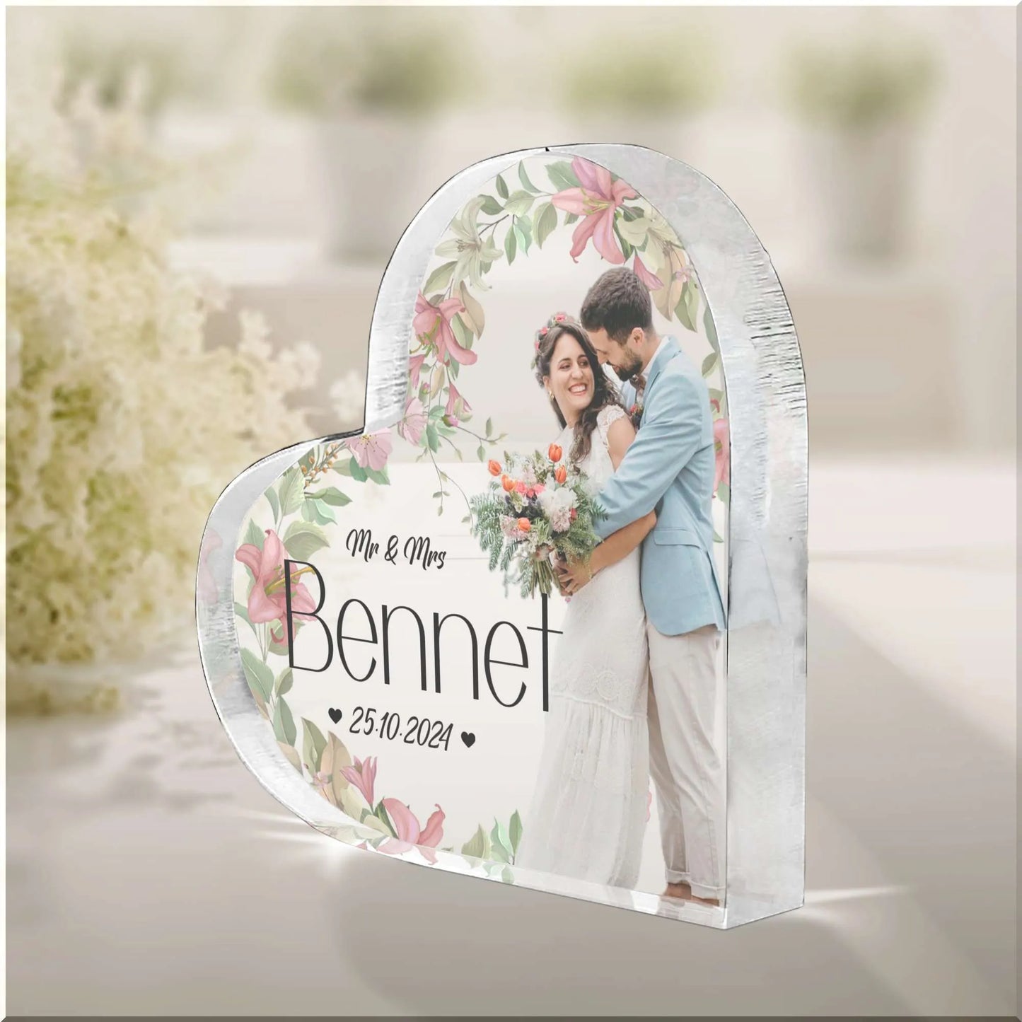 Spersonalizowana tabliczka ze zdjęciem ślubnym
