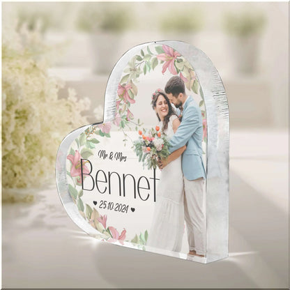 Spersonalizowana tabliczka ze zdjęciem ślubnym