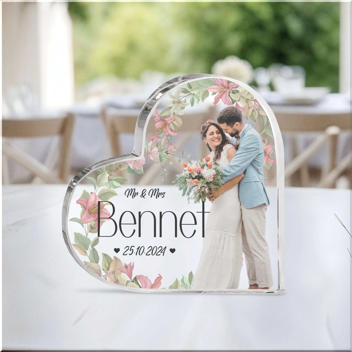 Spersonalizowana tabliczka ze zdjęciem ślubnym