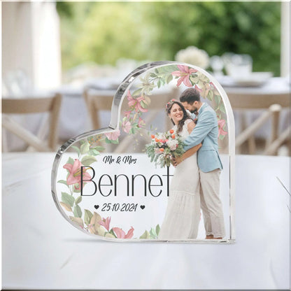 Spersonalizowana tabliczka ze zdjęciem ślubnym