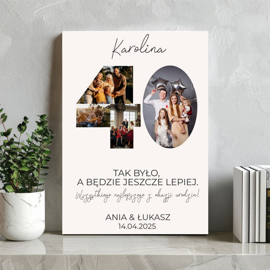 Personalizowany obraz canvas ze zdjęciami i imionami – Prezent rocznicowy